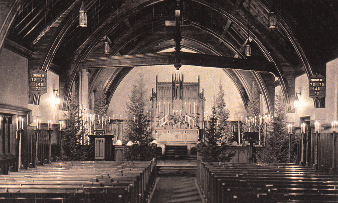 Interior of All Saints before the 1949 fire.
